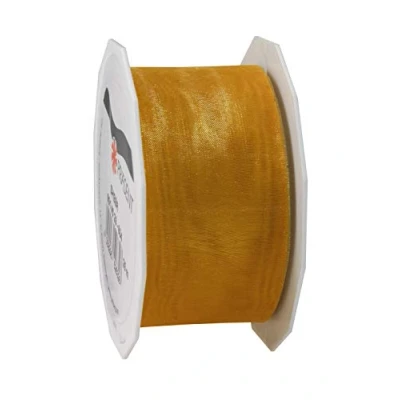 Image of C.E. Pattberg Sheer Organza Ribbon Sunny Yellow, 27 Yards Gift Wrap Ribbon, 1.6 inches Width, Accessories for Decoration &amp; Handicrafts, Presents, Every Occasion