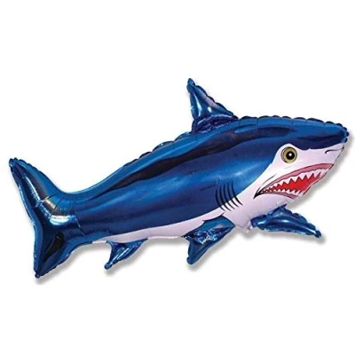 Image of Toyland® 101cm (40&quot;) Blue Shark Under The Sea Kids Birthday Party Foil Balloon