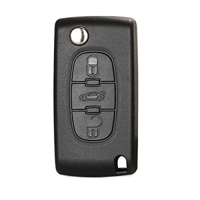Image of 3 Buttons Car Key Fob Case Replacement for Peugeot 107 207 307 407 607 208 308 408, Citroen C2 C3 C4 C5 C6 C8 Berlingo Picasso Folding Remote Cover Accessories