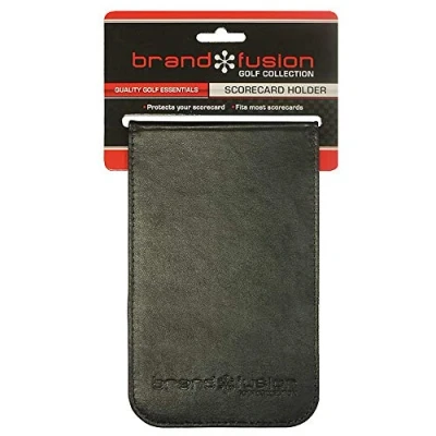 Image of Branfusion Unisex Leatherette Golf Scorecard Holder, Black, One Size UK