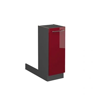 Image of Vicco Kitchen island Fame Line, Bordeaux High Gloss/Anthracite, 30 cm without worktop