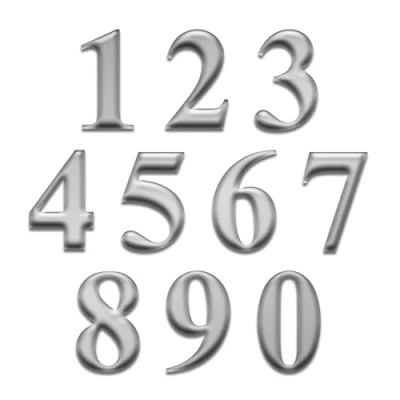 Image of Chrome Chunky Door Numeral 10cm 4inch Digit