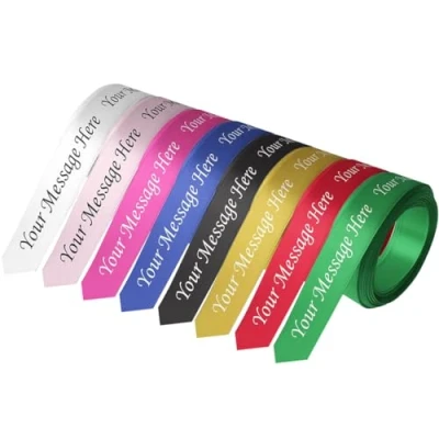 Image of Personalised Ribbon 50mm Width Printed Ribbon, Custom Perfect for Birthdays, Weddings, Baby Showers and More