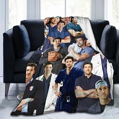 Image of sacjvoek Blanket Derek Shepherd Soft and Comfortable Wool Fleece Throw Blankets for Sofa Office car Camping Yoga Travel Home Decoration Cozy Plush Beach Gift