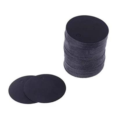 Image of _GET Fresh 100pcs Blank Kraft Paper Hang Tags Wedding Party Favor label Price Gift Card 4cm black 100 round tag cards