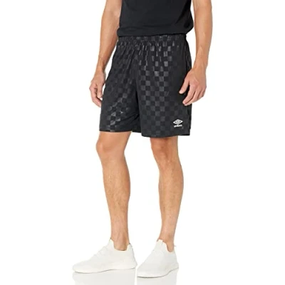 Image of Umbro Men&#039;s Checkered Short, Black, Large