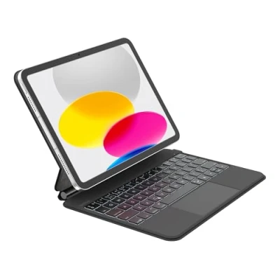 Image of Belkin Pro iPad 10th Generation Keyboard Case with Magnetic Stand, Backlit Bluetooth Keyboard, Multi gesture Controls, Apple Pencil Storage, QWERTY, Multimedia Keys for 10.9 inch