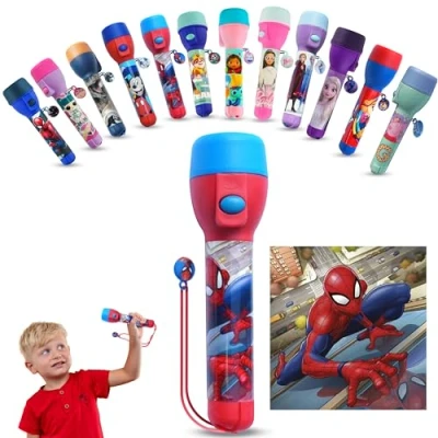 Image of SRV Hub Spiderman LED Big Torch, Kids Night Light Torches Super Bright for Xmas, Birthday and Thanksgiving Gifts Plastic Flashlight Toy Gift 3+ Years Size 16cm