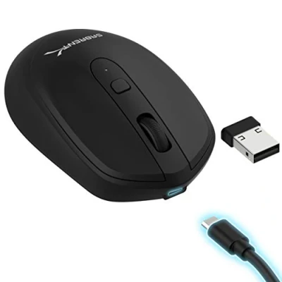 Image of SABRENT Rechargeable Wireless Mouse, Adjustable DPI 800 1200 1600, Mute Silent Click, Mini Optical Computer Mouse and 2.4 GHz Connection (MS RCWM)