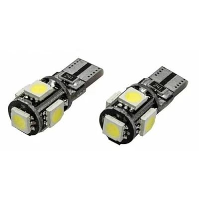 Image of MSA T10 XENON White LED Error Free Canbus 5 SMD W5W 501 Side Light Bulb x 2