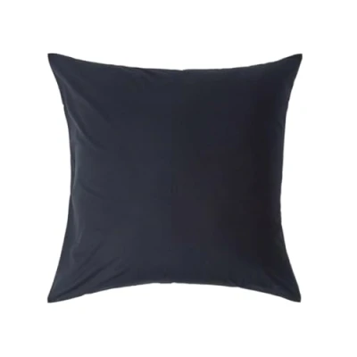 Image of HOMESCAPES Black Pure Egyptian Cotton Euro Size Pillowcase 40 x cm 200 TC 400 Thread Count Percale Equivalent Pillow Case with Zip