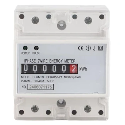Image of KWh Meter Digital Single Phase Energy Tester 4P LED Din Rail Mount Electricity Power Consumption Wattmeter for Usage Monitor