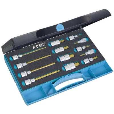 Image of HAZET 986/13 Hexagon Profile Screwdriver Socket Set CVD Tin Coated
