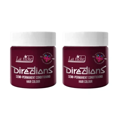 Image of 2x La Riche Directions Semi Permanent Hair Color 100ml Tub Rubine