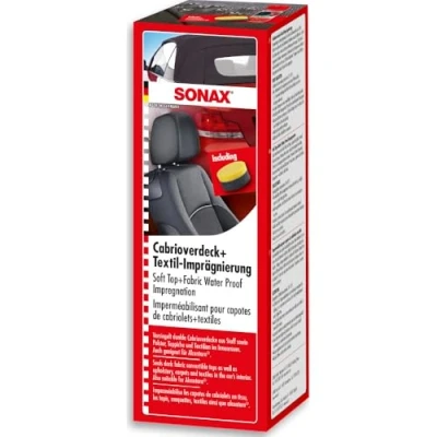 Image of SONAX Convertible top and textile impregnation (250 ml), colour refreshment protection against re contamination of fabric covers, item no. 03101410