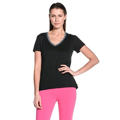 Image of Zumba Fitness Women&#039;s Dip it Low V Neck T Shirt Sew Black, Large