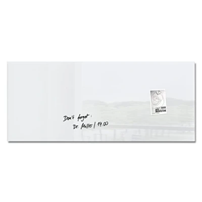 Image of SIGEL GL241 Premium Glass magnetic Board / White Board, glossy surface, 130 x 55 cm, easy mounting, super Artverum
