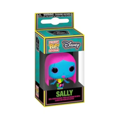 Image of Funko Pop! Keychain: Disney the Nightmare Before Christmas Blacklight Sally Disney: Novelty Keyring Collectable Mini Figure Stocking Filler Gift Idea