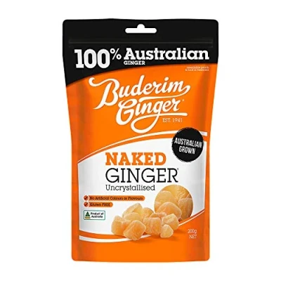 Image of Buderim Uncrystallised Naked Sweet Ginger 175g Chunks Of Pure Ideal For Baking Or Snack