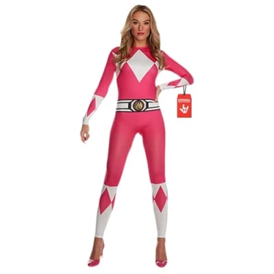 Image of Morphsuits Pink Power Ranger Costume Adult, Rangers Medium