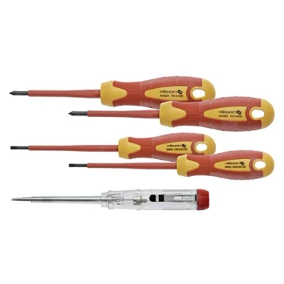 Image of Högert HT1S994 VDE Insulated Screwdriver, Red/Yellow, 3.5 5.5 x 125 mm, PH1 80 PH2 100 mm