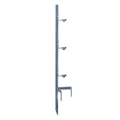 Image of Multi Reel Post Mounting 120cm Galvanised Steel with 3 Brackets For up to Electric Fencing Reels Portable, Easy Deploy
