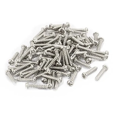 Image of sourcing map 100pcs M2 x 10mm Stainless Steel Phillips Pan Round Head Self Tapping Screws