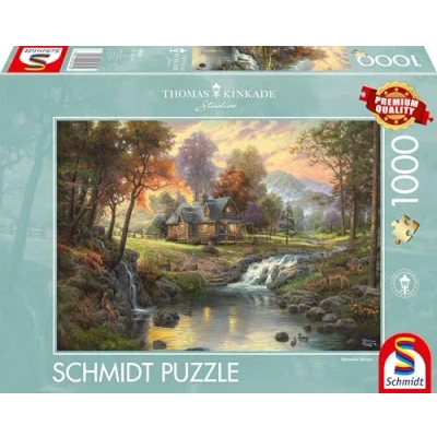 Image of Schmidt Spiele Thomas Kinkade: Mountain Retreat (1000pc) Puzzle Ages 12+