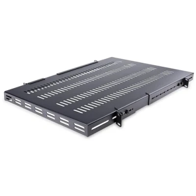 Image of StarTech.com 1U Adjustable Vented Server Rack Mount Shelf 250lbs 19.5 to 38in Mounting Depth Universal Tray for 19&quot; AV/ Network Equipment 27.5in Deep (ADJSHELFHDV)