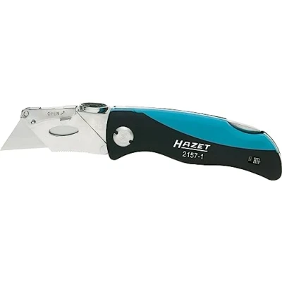 Image of coltello pieghevole HAZET 2157 1 con Lame di ricambio incluse da taglio impugnatura confortevole e appoggio per il pollice lavorare Senza problemi le articolazioni lama affilata