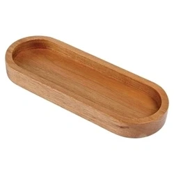 Image of Olympia Wooden Condiments Tray Can Hold Three Ramekins at Once 30x270x100mm