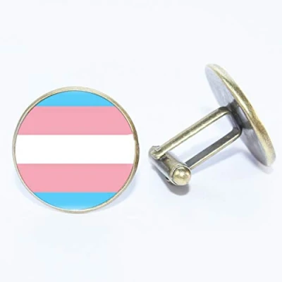 Image of Patch Nation Transgender Trans Pride LBGTQ Glass Cosplay Cufflinks