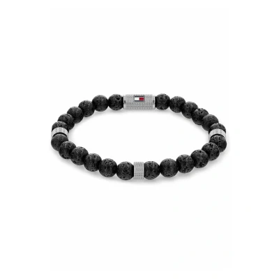 Image of Tommy Hilfiger Farbstein Bracelet, Men&#039;s, Size: One Size, Schwarz