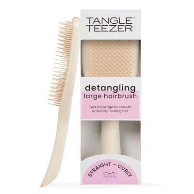 Image of Tangle Teezer The Large Ultimate Detangler Hairbrush Perfect for Long, Thick, Curly &amp; Textured Hair Two Tiered Teeth Gentle Detangling Reduces Breakage Ergonomic Handle Cappucino