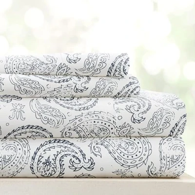 Image of Linen Market 4 Piece Queen Bedding Sheet Set (Navy Floral) Sleep Better Than Ever with These Ultra Soft &amp; Cooling Bed Sheets for Your Size Deep Pocket Fits 16&quot; Mattress