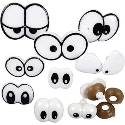 Image of Creativ 100263 Funny Eyes Assortment, size 2 3 cm, with fastener, 9 asstd