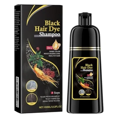 Image of Black Hair Shampoo for Natural Colour Instant Dye Men Women 3 IN 1 Long Lasting and Plant Formula (100ml)