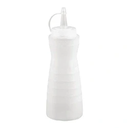 Image of Vogue GF250 Lidded Sauce Bottle, Plastic, 340 mL, Clear
