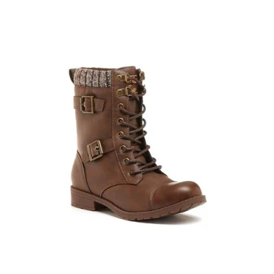 Image of Rocket Dog Women&#039;s Billie Combat Boots, Brown, 4 UK