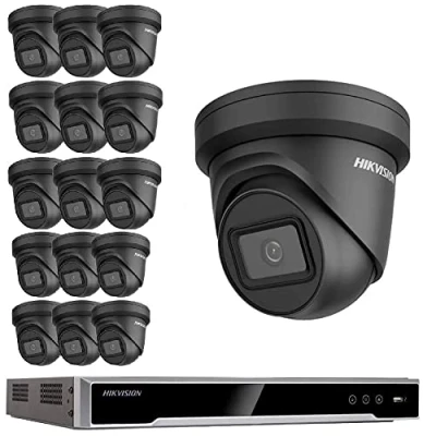 Image of Hikvision CCTV system Kit 16X 8MP IP Network Cameras White 4K 30m IR Night Vision darkFighter Fixed Turret WDR 16Ch NVR DS 2CD2385G1 I 7616NI K2 (12TB)