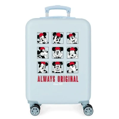 Image of Disney Good Vives Only Cabin Suitcase Blue 38 x 55 20 cm Rigid ABS Side Combination Closure 34L 2.7 kg 4 Wheels Double Hand Luggage