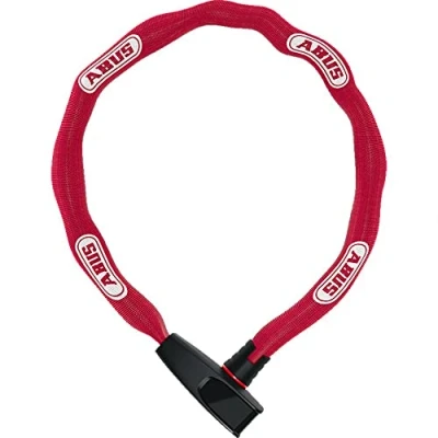 Image of ABUS Catena 6806K chain lock Lightweight hardened steel bike with fashionable textile tube Square security level 6 85 cm Pink