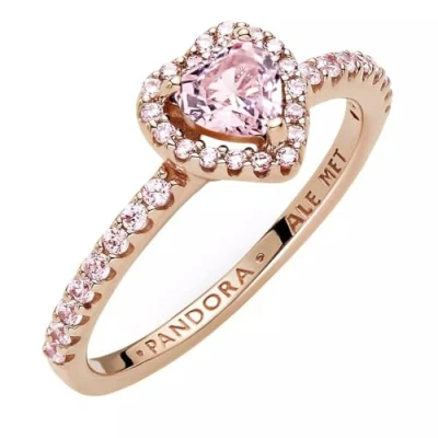 Image of Pandora Moments Rose Gold Heart T Bar Bracelet 17cm