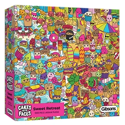 Image of Sweet Retreat 1000 Piece Jigsaw Puzzle Colourful Sweets &amp; Candy Sustainable for Adults Premium 100% Recycled Board Great Gift Gibsons Games