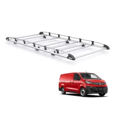 Image of Rhino Roof Rack for Vauxhall Vivaro 2019+ Van (Only LWB (L2) Wheelbase Barn Doors) Heavy Duty KammRack with Integrated Ladder Roller (K663)