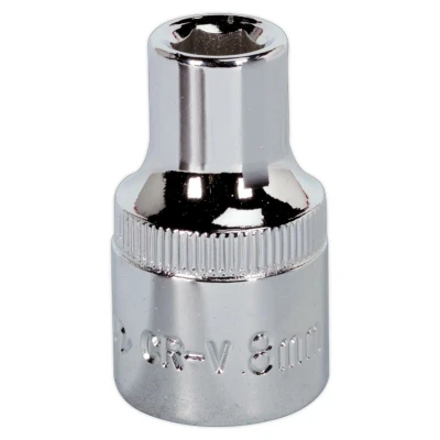 Image of Sealey WallDrive Socket 8mm 1/2&quot; Square Drive Fully Polished