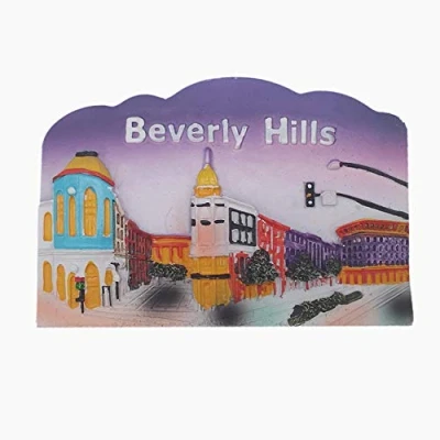 Image of 3D Beverly Hills Los Angeles California USA Fridge magnet Souvenir Gift, Home &amp; Kitchen Decoration Magnetic Sticker America refrigerator Collection