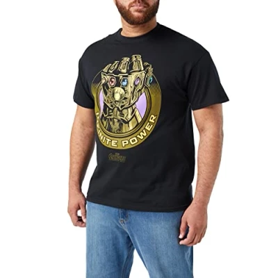 Image of Avengers Infinity War Marvel Thanos Gauntlet Men&#039;s T Shirt (XL) Black