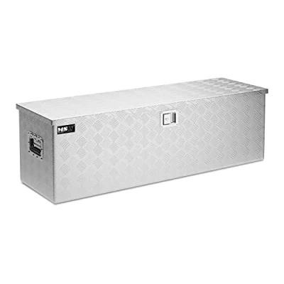 Image of MSW Professional Aluminium Tool Box Locking Truck Storage Transport Equipment Waterproof Riveted Hinges 2 Side Handles 150L ATB 1230 (124 x 38 cm, 1.3mm Thick, Keys)