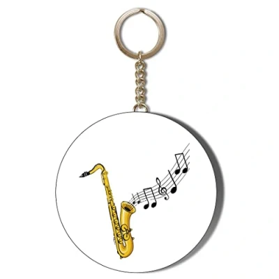 Image of Gift Insanity SAXOPHONE WHITE 55mm KEYRING BOTTLE OPENER